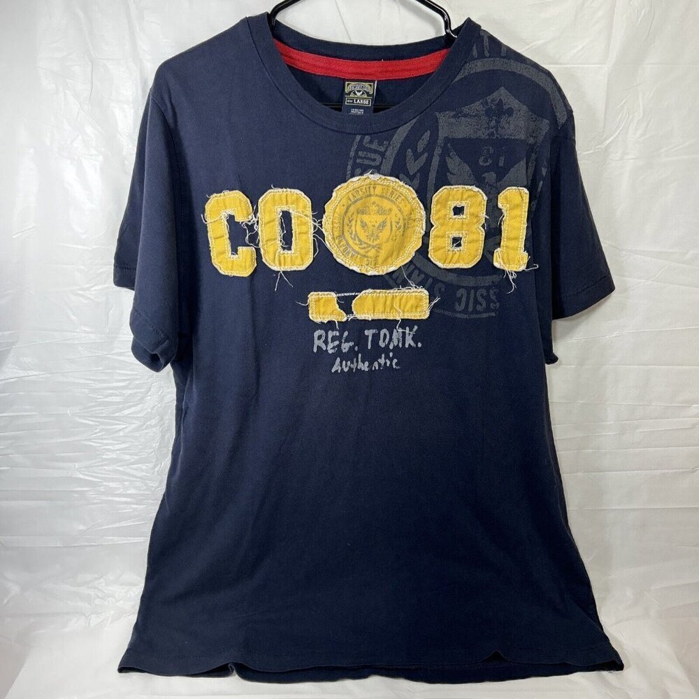 Vintage single stitch company 81 navy blue graphic tshirt Reg. Tomk. Authentic L